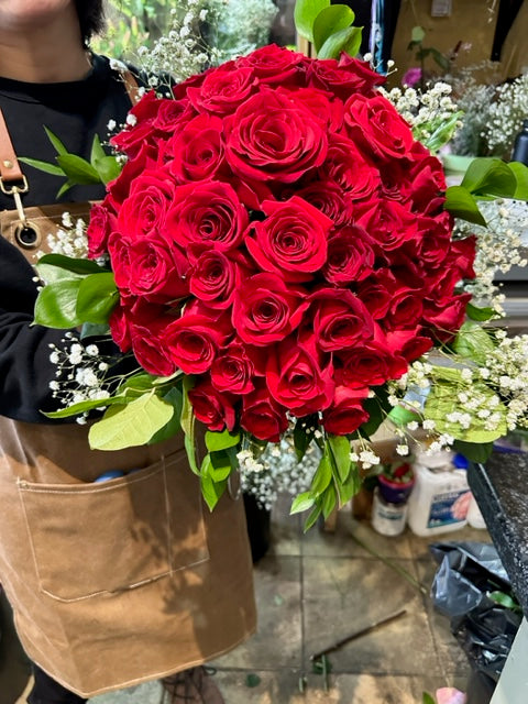 Darling - 50 stems Red Roses Bouquet