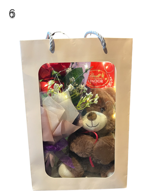 Rose Bouquet & Plushie Gift Set