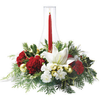 Traditional Christmas Hurricane Centerpiece
